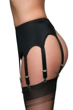 Charis – Liguero negro vintage con 8 ligas