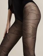 Simonetta – Pantys talla grande con motivo de rostro femenino – Fiore