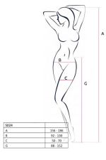 S024 Passion – Collant sexy a rete nera con effetto reggicalze