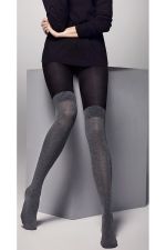 Sara – Panty fantasía con efecto calcetines altos – Veneziana