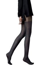 Grey Cat – Collant Fantasia effetto Autoreggente con Motivo a Pois – Fiore
