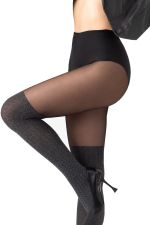 Cozy – Panty para Mujer con efecto calcetines altos