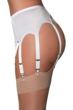 Candice – Liguero blanco sexy con 8 ligas