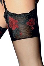 Nadia – Calze Fantasia Nere per Reggicalze 15 Den – Veneziana
