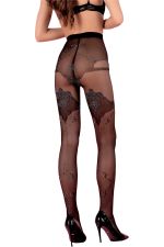 Meridany - Panty Fantasía para Mujer Negro con Motivo Gris - Livco