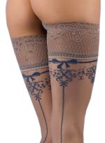 Medias sexys autoadherentes con costura en gris y azul – Ballerina 471