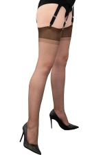 Medias de nailon Tallas 5 y 6 para liguero – Color Chocolate – GIO