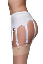 Charis – Liguero blanco vintage con 8 ligas