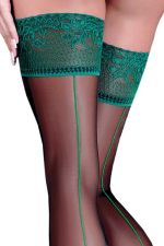Calze nere autoreggenti con balza verde – Ballerina
