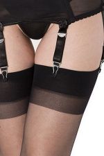 Roberta – Calze velate con cucitura per reggicalze, 6 denari – Veneziana