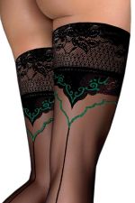 Medias Negras Sexys Autoadhesivas con Costura – Ballerina 563
