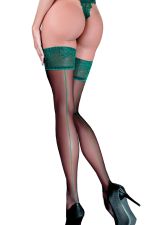 Calze nere autoreggenti con balza verde – Ballerina