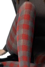 Twist – Collant con stampa rossa e grigia – Fiore