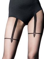 Magnetize - Collant Nero Sexy effetto Reggicalze con Cucitura - Knittex