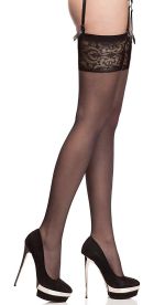 Calze fantasia in voile per reggicalze, 20 denari – Fiore