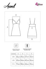 Anamell – Babydoll da donna in raso e pizzo blu