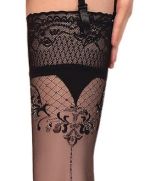 Calze nere sexy autoreggenti con motivo di cucitura – Ballerina