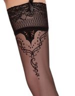 Medias negras sexys autoadherentes con diseño original – Ballerina