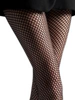 Clara – Medias de rejilla negras con diseño de panal – Veneziana