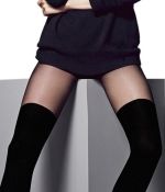 Chloe – Collant nero fantasia con effetto calza coprente – Veneziana