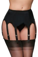 Charis – Liguero negro vintage con 8 ligas