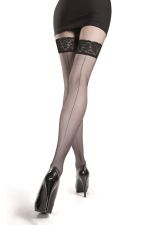 Penelope – Medias autoadherentes negras con costura 15 den – Knittex