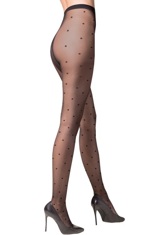 Puntina – Panty negro de mujer con topos – Gabriella