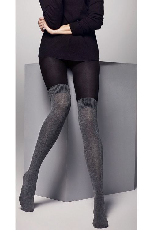 Sara – Panty fantasía con efecto calcetines altos – Veneziana