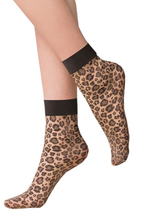 Caty – Calcetines tobilleros con estampado de leopardo – Gabriella