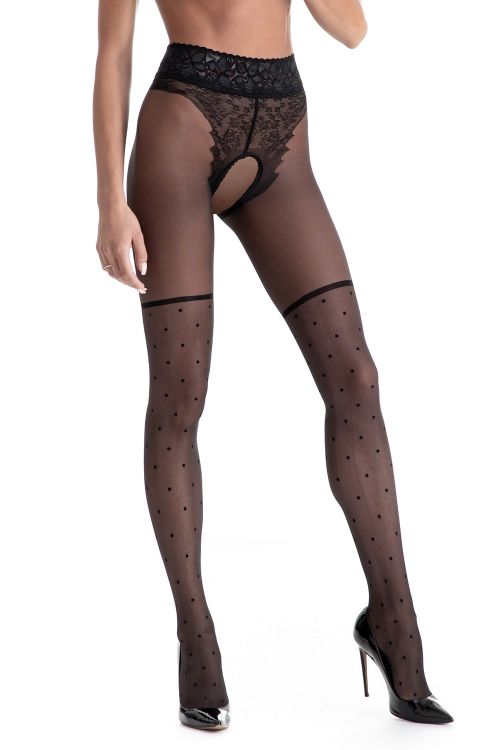 Lolita – Pantys abiertos talla grande con estilo atrevido – Amour