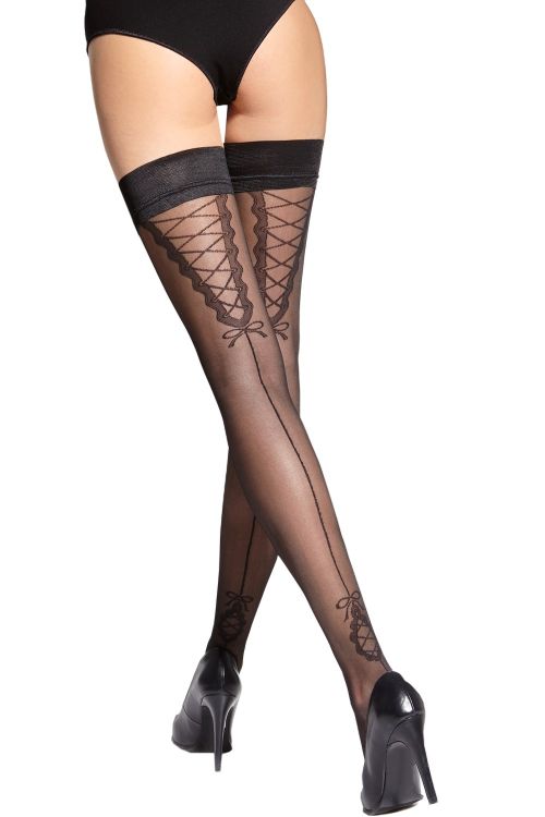 Dahlia – Medias autoadhesivas sexys talla grande con diseño de costura