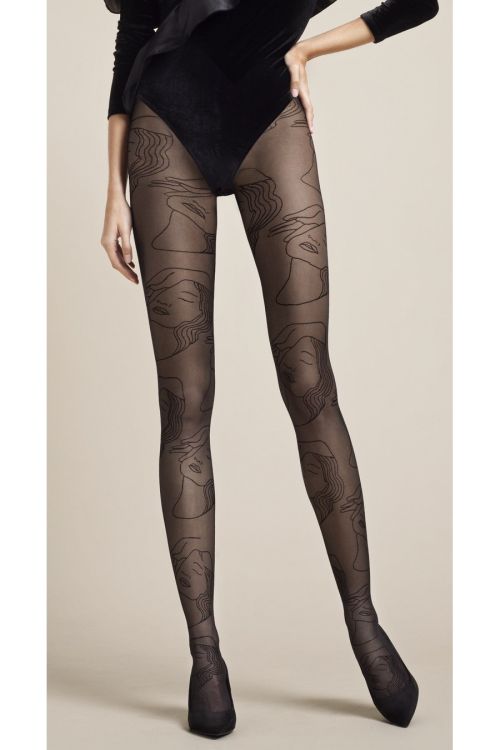 Simonetta – Pantys talla grande con motivo de rostro femenino – Fiore