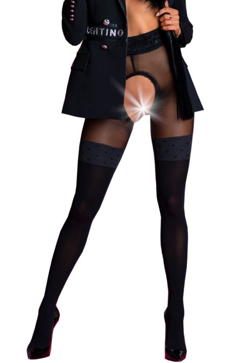 Secretary – Pantimedias sexys con abertura y efecto de media opaca – Amour