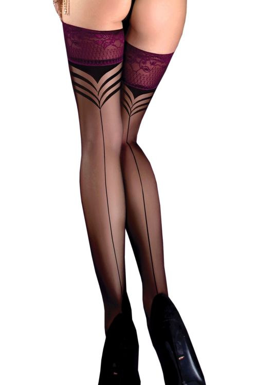 Calze nere autoreggenti chic e sensuali con effetto cucitura – Ballerina